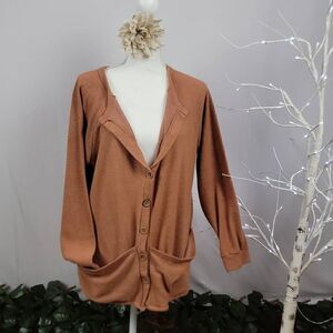 ‎Oversized Baggy Half Button Cardigan